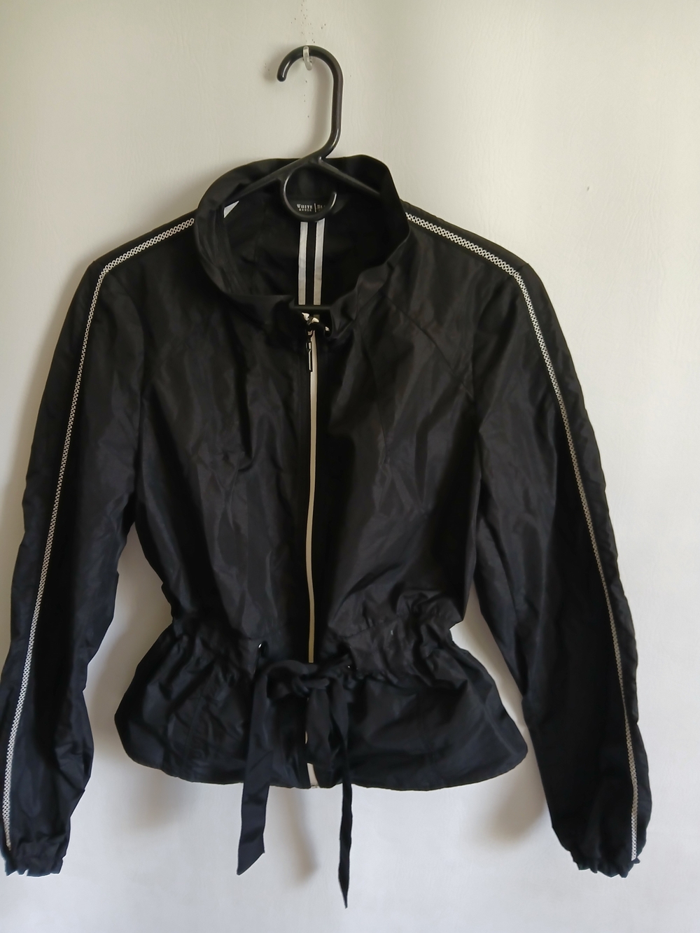 White House Black Market Black Drawstring Waist Utility Jacket SzS/M